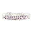 Unconditional Love Two Row Light Pink Crystal Dog CollarWhite Size 20 UN955292